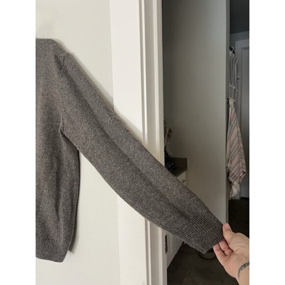 Ledbury Bebinsale 3 Button Brewer Mockneck Sweater 100% Wool Size XL Brown - Picture 5 of 15